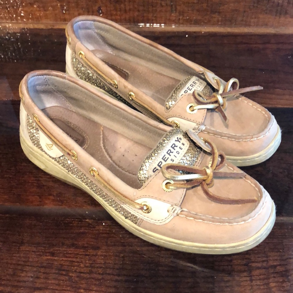Sperry Top-Sider Boat Shoe, Tan and Glitter